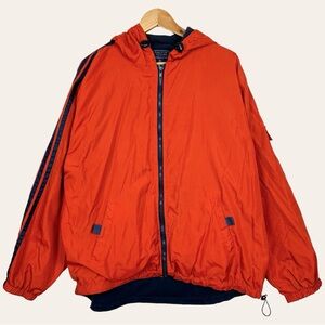 Vintage 90s Full Zip Up Side Striped Waterproof Insulated Outdoor Rain Jacket XL